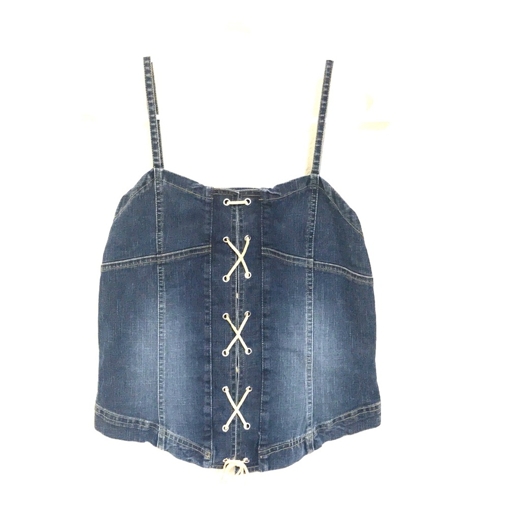 No Boundaries blue jean crop top. Size medium.